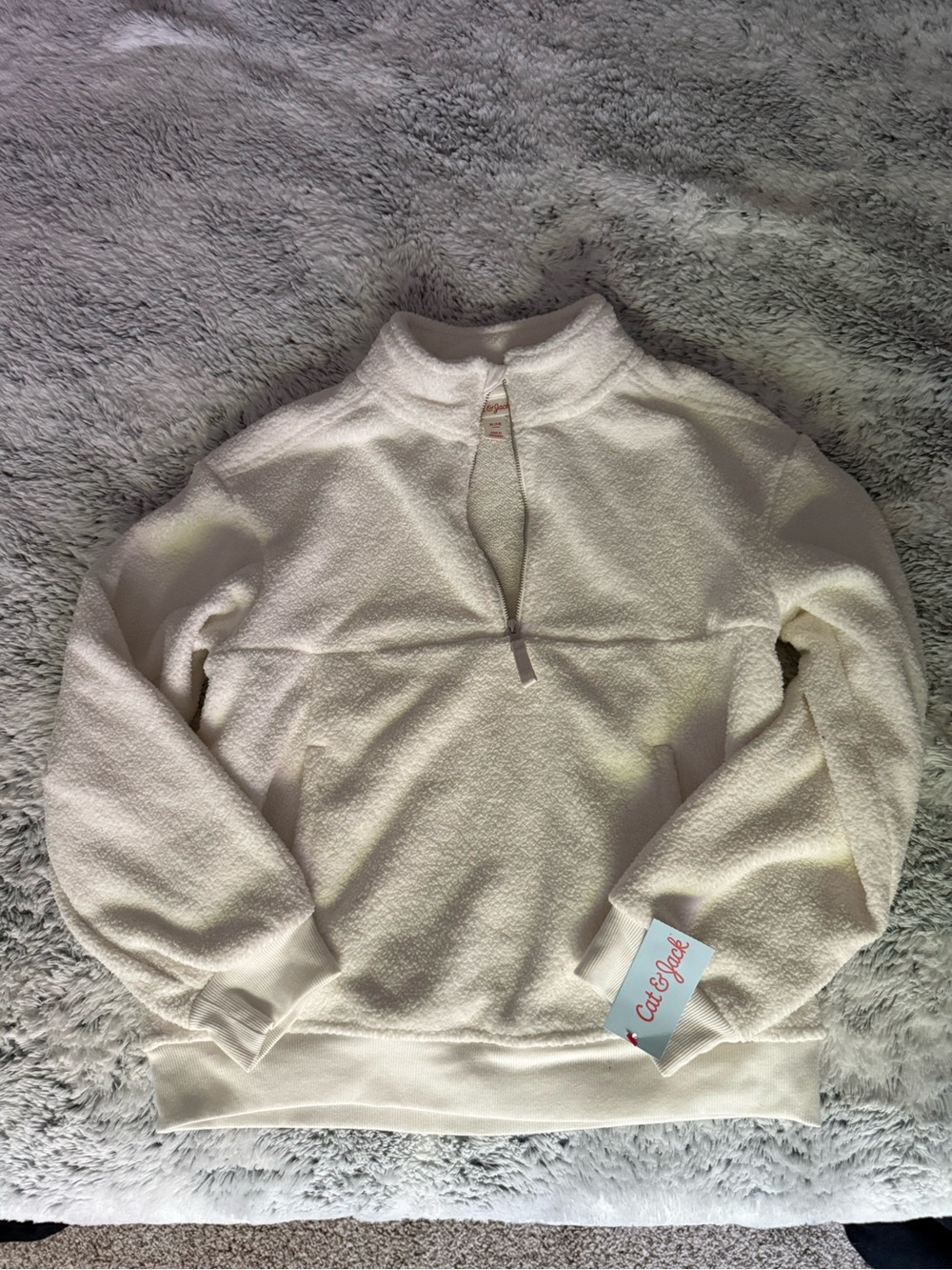 Old Navy Burgundy Tee + Cat & Jack Cream Quarter Zip Bundle